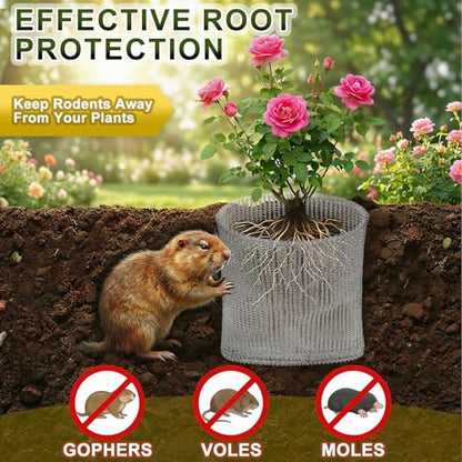 10 Pack Gopher Baskets 5 Gallon, Root Guard Gopher Proof Stainless Wire Steel Baskets, Plant Mesh Wire Baskets, Gopher Vole Proof Wire Cage for Garden Berries Vegetables Protection - size: 5 Gallon-10pack