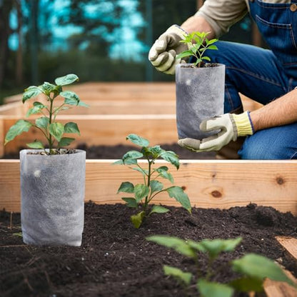 Belit 50 Pcs 10.2" H Deep Nursery Grow Bags, Non-Woven Plants Pots Container for Starting Rooted Plants Vegetable, Flower, Seedling Tree - color: White, size: 50 Pcs 7.5"x10.2"