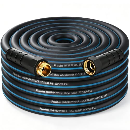 25FT 5/8" Heavy Duty Garden Hose, NON-EXPANDABLE Flexible Water Hose, No Kink - size: 25ft