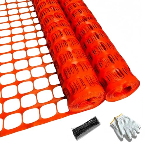 PotatoLife 2-Pack 4'x100' Green Mesh Safety Fence with Zip Ties, Orange - color: Orange, size: 2-Pack 4' x 100' (8.73 lb)