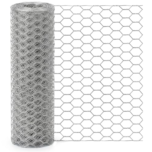 vensovo Galvanized Chicken Wire Mesh, 0.8-Inch Hexagonal, 16.5 x 315 in - size: 16.5 inch x 26.2 Ft