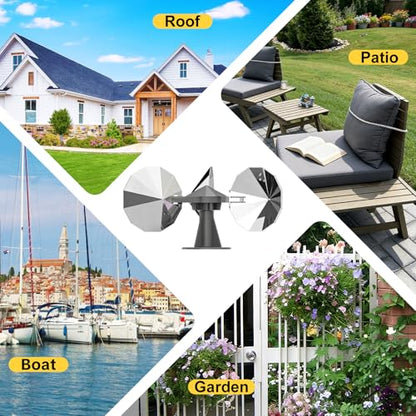 OFFO 2 Pack Bird Reflector, Reflective Pinwheel Wind Spinner, 5.1 Inch