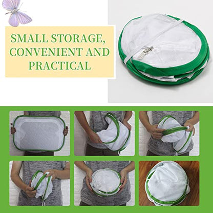 EATAKWARD 36" Mesh Plant Enclosure, Foldable Mesh Cage for Breeding, Grow Tent Plant Cover for Fruit, Vegetables, Pests, Bird and Pest Protection Guard for Flowers and Herbs Pop-Up Cage - size: 35.4'' X 23.6'' X 23.6''