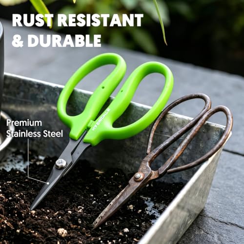 Garden Scissors, 6-in Sharp Pruning Shears for Precise Cutting, Non-Stick - style: Straight Blade