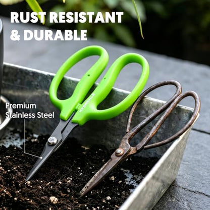 Garden Scissors, 6-in Sharp Pruning Shears for Precise Cutting, Non-Stick - style: Straight Blade