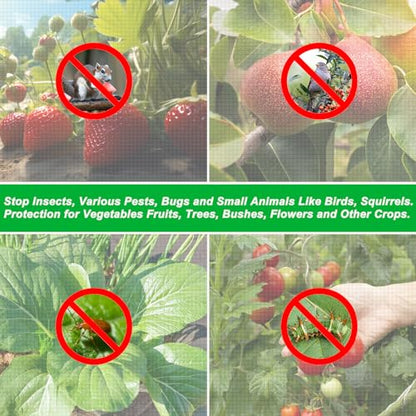 2PCS Large Fruit Tree Netting with Drawstring and Zipper, 8 x 8FT Blueberry Bush Netting Cover, Garden Bird Netting Plant Cover for Protect Plant Fruit Flower from Birds, Bugs, Cicadas, Insects - color: 2pcs-8x8ft