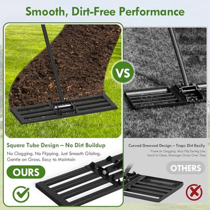 Seeutek Lawn Leveling Rake, 35" x 10" Heavy Duty Ground Leveler - size: 35"*10"
