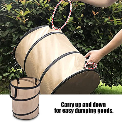 Leaf Trash Can, 10 Gallon Portable Trash Can, Reinforced Steel Spring Oxford Cloth Collapsible Leaf Bag Pop Up Garbage Can Waste Bag Container For Camping and Yard