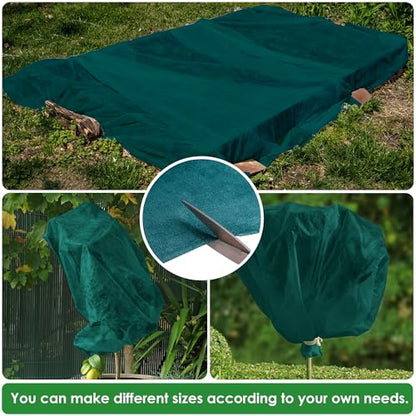 32.8x9.8 Ft Plant Covers Freeze Protection, Warm Winter Frost Cloth Blanket - color: Green-33x10ft
