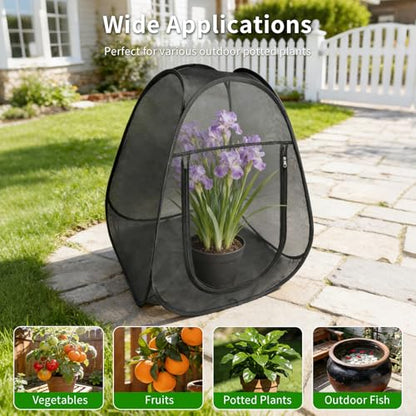 1PC Large Netting Tent for Garden Protection, Mesh Plant Cover from Animals - color: Black 1pc