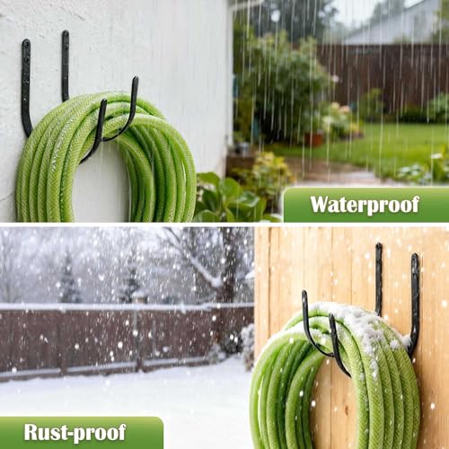 Hose Holders Wall Mount: 2Pcs Heavy-Duty Metal Garden Hose Hanger Outside - color: B-2PCS