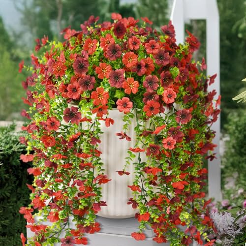 ZFProcess Artificial Fall Mums Fake Flowers Plants for Outdoor Home Decor - color: Fall Yellow