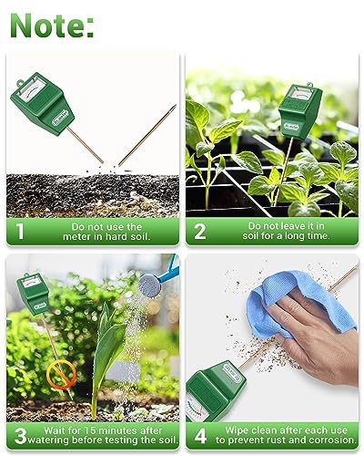 Dr.meter 2 Pack Long Probe Soil Moisture Meter for Plants Soil Tester - size: 15.23 inch