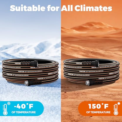Garden Hose 50 ft x 5/8",Heavy Duty Water Hose - color: Black, size: 50FT