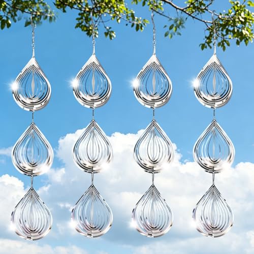 4 Pack Bird Deterrents for Outside - Bird Repellent Devices Outdoor