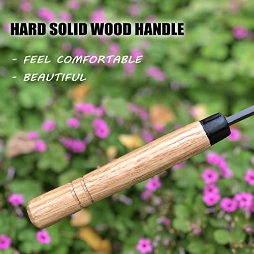 Japanese Weeding Sickle Hoe Gardening Tools 13-Inch Weed Remover Tool High-Carbon Steel One-Piece Molding with Hard Solid Wood Handle(Snake-Necked) - color: Snake-Necked
