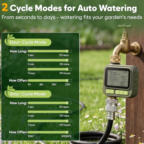 1 Zone Water Timer with Brass Inlet Outlet, Sprinkler Timer for Garden Hose - size: 1 Outlet