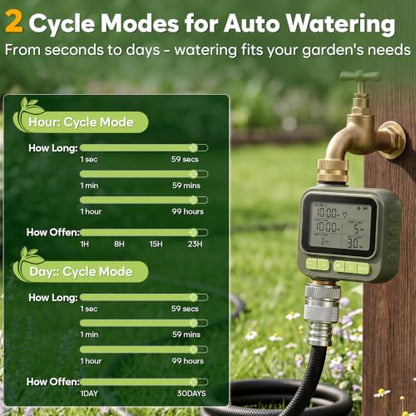 1 Zone Water Timer with Brass Inlet Outlet, Sprinkler Timer for Garden Hose - size: 1 Outlet