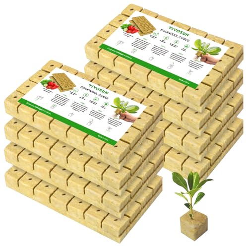 VIVOSUN 1.6" Rockwool Cubes, 8 Sheets of 224 Plugs Stonewool Starter - size: 1.6"-224 Plugs