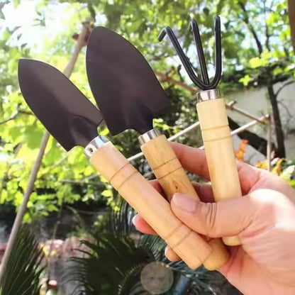 6Pcs Mini Gardening Tool Set, Shovel, Spade, Rake Kit with Ergonomic Wooden Handles, Ideal for Planting, Weeding, Cultivating, Gardening Plant Tool for Cactus Herbs Indoor Miniature Plants (2 Sets)