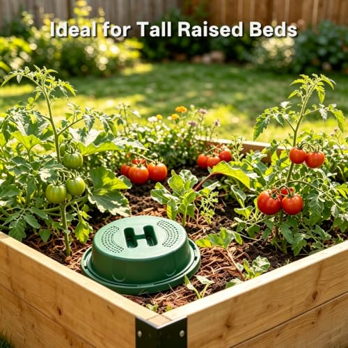 4-Pack Inground Worm Composter, 8L Underground Worm Farm with Aeration & Animal-Proof Lid, Food Waste Recycler for Garden Beds, Easy for Beginners, Green