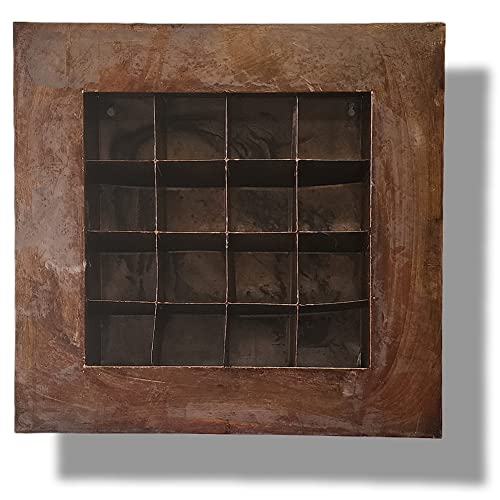 Vandue Modern Home Living Wall Galvanized Steel/Zinc Succulent Planter (Rust Zinc, 16 Pocket)