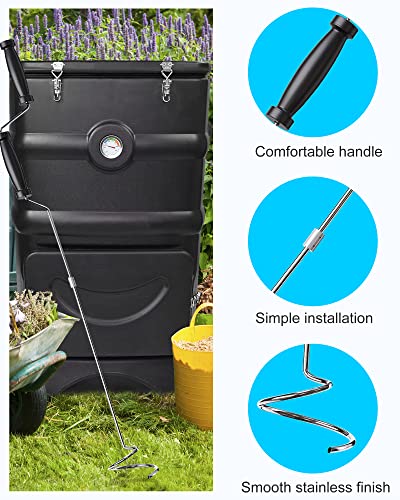 SQUEEZE master Compost Aerator-Compost Turner and Mixing Tool-Garden Aeration Tool - size: 43.7 inches