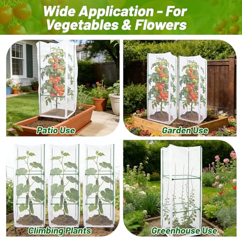 3Pcs 55"×19.7" Garden Bird Netting Plant Cover for Square Plant Cage - size: Square Cage Covers（Cover Only）