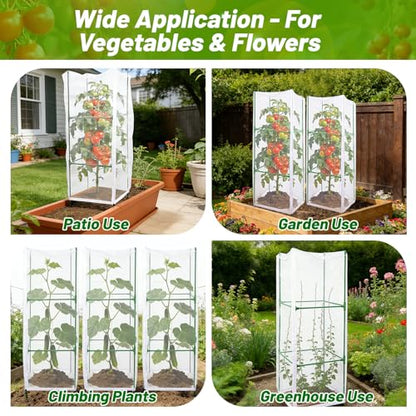 3Pcs 55"×19.7" Garden Bird Netting Plant Cover for Square Plant Cage - size: Square Cage Covers（Cover Only）