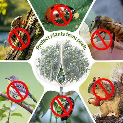 KEOHOLI 15FTx15FT Extra Large Fruit Tree Netting Reusable Durable Mesh Cover with Zipper and Drawstring for Fruit Tree Protection Cover from Birds Cicadas Squirrels and Insects - size: 15*15ft (1Pack, White)