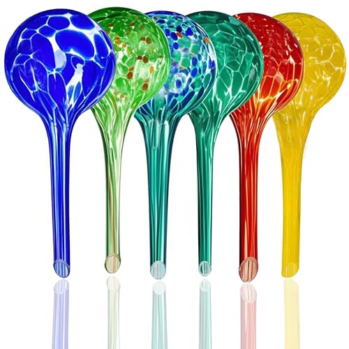 Plant Self Watering Globes, Colorful Glass Plant Watering Device Outdoor - color: 6pcsSmall Size