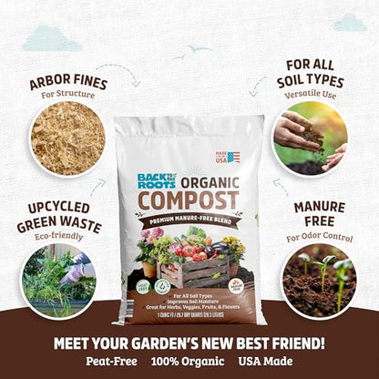 Back to the Roots 25.7qt (1 Cubic ft) Organic Premium Compost - size: 25.7 quart, style: Compost