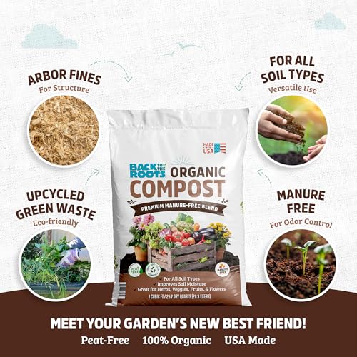 Back to the Roots 25.7qt (1 Cubic ft) Organic Premium Compost - size: 25.7 quart, style: Compost