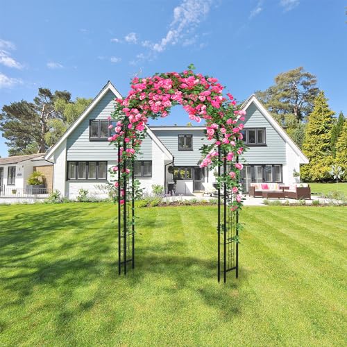 Arbuxzuy 7ft Metal Garden Arch Trellis for Climbing Plants