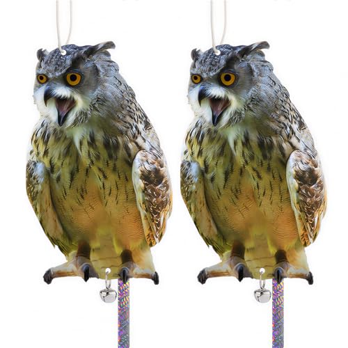 Owl to Keep Pigeons Away, 2Pcs Flat Plastic Owl - color: Brown 2pcs