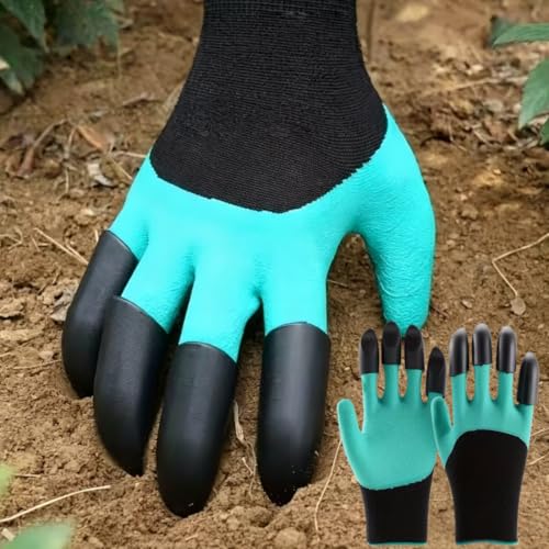 Garden Gloves With Claws One Size Ambidextrous finished Grip Durable Claw Tips for Digging Planting Weeding Yard Work