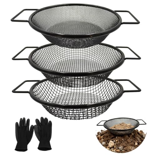 Soil Sifter for Gardening - Dirt Sifter for Rocks, Garden Compost Sifter - color: Black