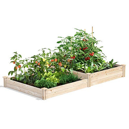 Greenes Fence Original Pine Raised Garden Bed, 4' x 8' x 7-10.5" - Made in USA with American Pine - size: 4' W x 8' L x 7-10.5" H
