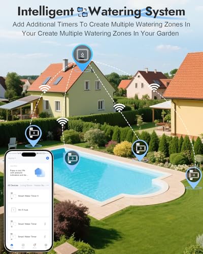 WiFi Water Timer Brass Inlet, 1-Zone Smart Hose Faucet Timer App & Voice Control via 2.4GHz WiFi, Sprinkler Timers w/Auto/Manual/Rain Delay Modes for Garden/Lawn, Works with Alexa & Google Assistant - size: WiFi