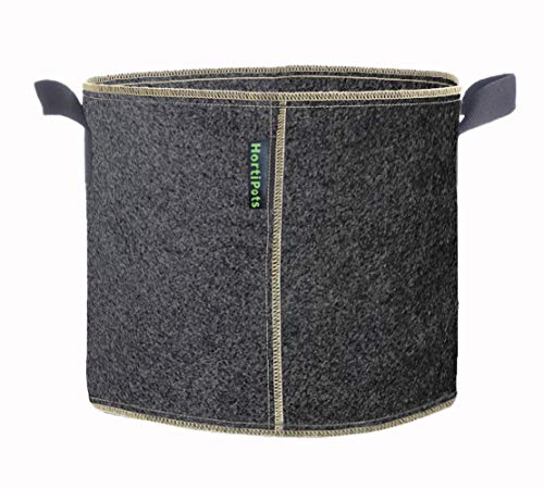 HORTIPOTS Fabric Pots 5 Gallon Non So Floppy Air Pruning Smart Grow Bags Black Gray (Pack of 10) - size: 5GAL-Pack of 10