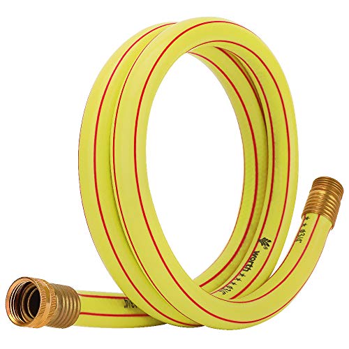 5 ft 3/4” Short Leader Garden Hose, Solution4Patio, Male to Female Fittings - color: Yellow/Red, size: 3/4 in. x 5 ft.