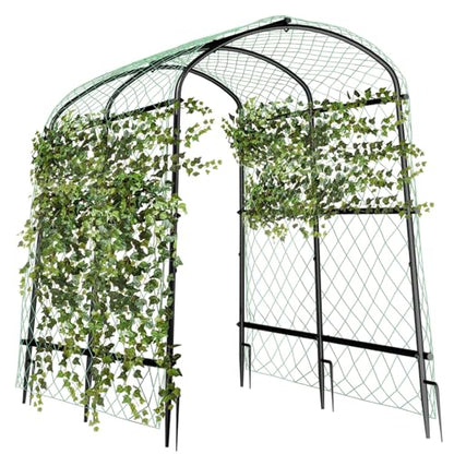 unho 63inch Garden Trellis Arch: for Climbing Plants with Net Metal - size: 41*64*63inch