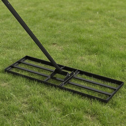COSTWAY 30x10 Inch Lawn Leveling Rake (Black, 30"x10") - color: Black