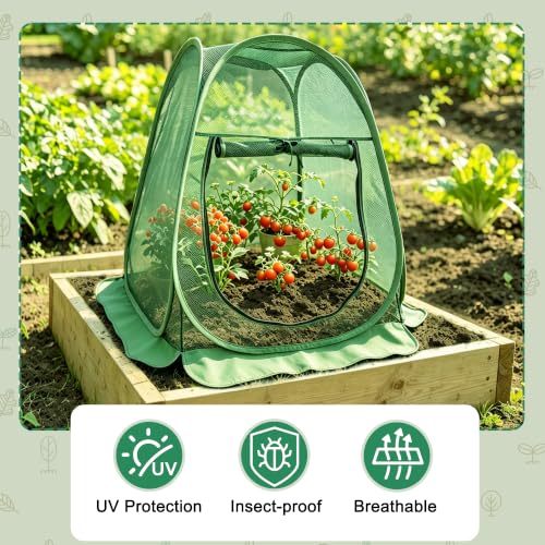 Pop Up Plant Netting Cover 28×28×32” Shade Mesh with Zipper Door Shade Top - size: 70*70*80 1PCS