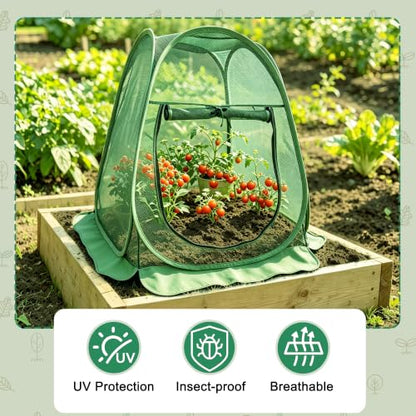 Pop Up Plant Netting Cover 28×28×32” Shade Mesh with Zipper Door Shade Top - size: 70*70*80 1PCS