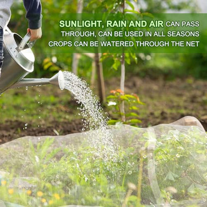 Jevrench 4 x 50 ft Garden Netting Row Cover, Ultra Fine Mesh for Plants - size: 4ft x 50ft