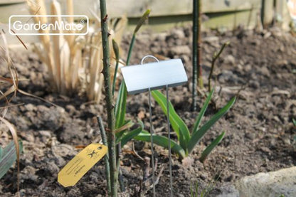 GardenMate 100-Pack Weatherproof Large Zinc Metal Plant Labels, Height 11.5", Label Area 3 1/2 x 1 1/4" - size: 100-Pack, style: 11.5'' Large Zinc