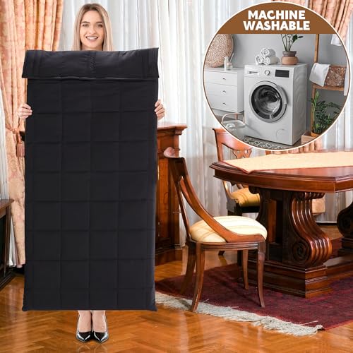 BALAPET Padded Table Leaf Storage Bag, 54 x 28 in, Fits Dining Table Leaves up to 52 x 25 in, Water-Resistant Quilted Cover with Soft Lining and Adjustable Hook-and-Loop Closure, Black, 1 Pack