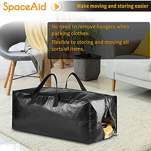 SpaceAid Heavy Duty Moving Bags, Extra Large Storage Totes W/Backpack Straps Strong Handles & Zippers, Alternative to Moving Boxes, Packing & Moving Supplies, Black (10 Pack) - color: Black, size: 10 Pack