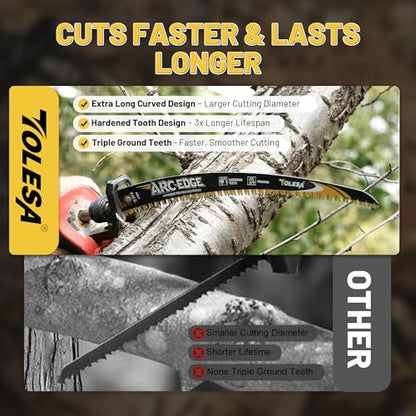 TOLESA 15in. Japanese Teeth Reciprocating Saw Blade, Arc Edge Wood Pruning Saw Blades 6TPI for Tree Trimming, Wood Cutting, Durable & Sharp, 3 Pieces - size: 15 Inch